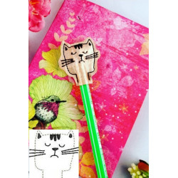 Stickdatei - ITH Stifteaufsatz Grumpy Katze